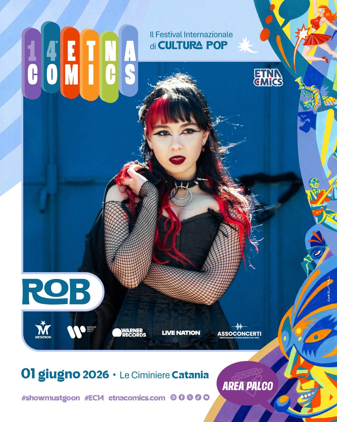 Rob a Etna Comics 2026: da X Factor al palco di casa