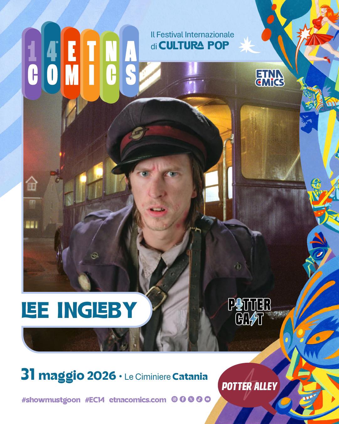 Lee Ingleby a Etna Comics 2026: la magia di Harry Potter arriva alla Potter Alley